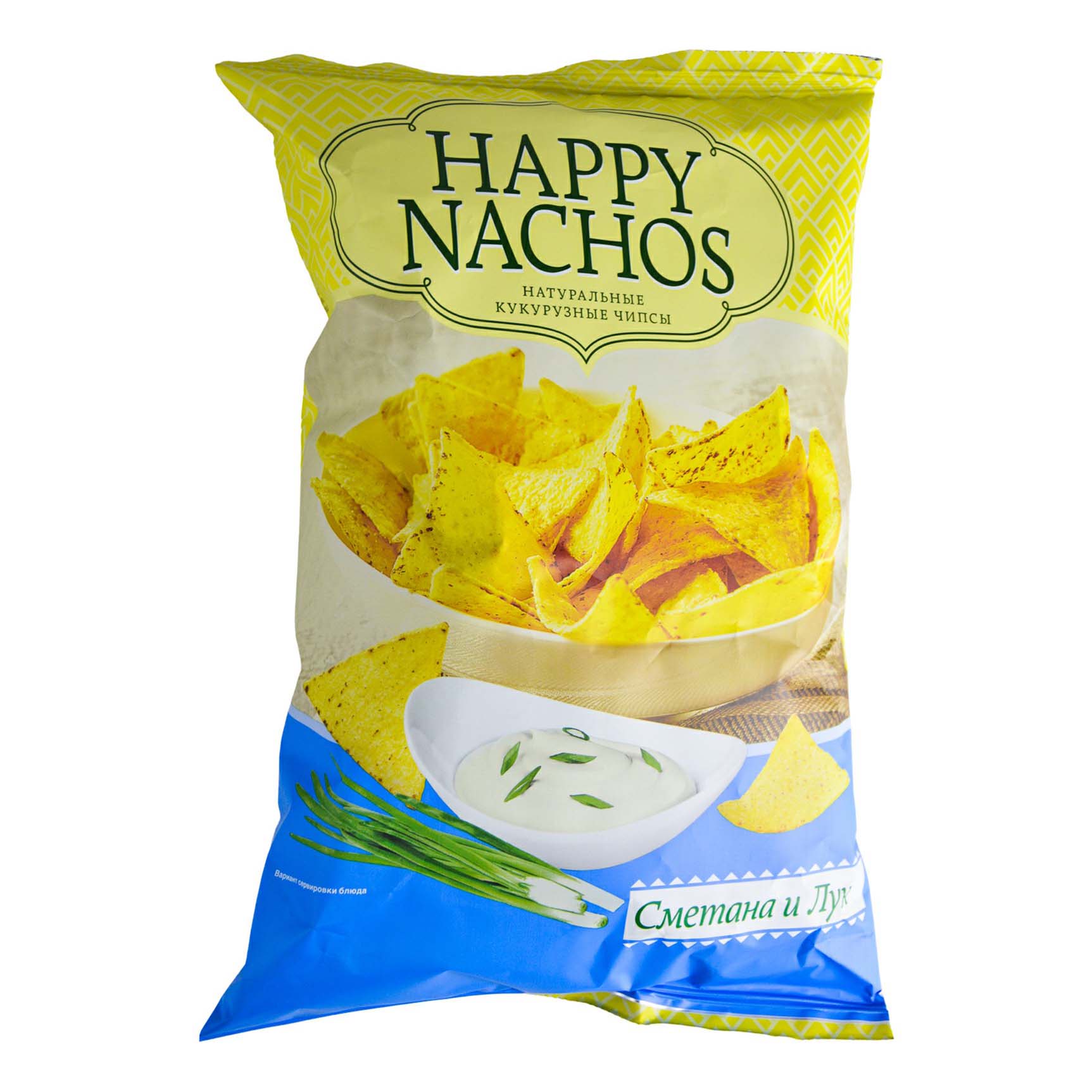 

Чипсы кукурузные Happy Nachos сметана и лук 150 г