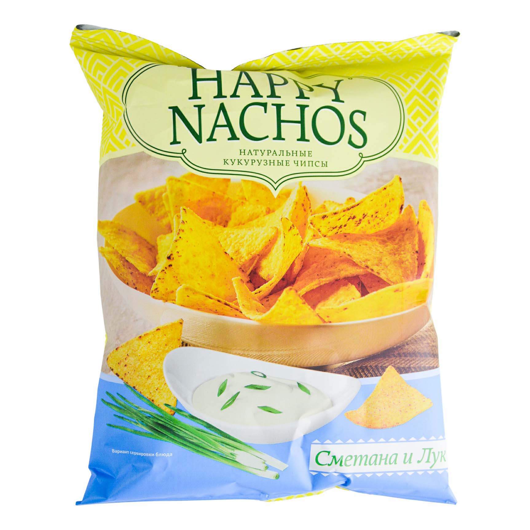 

Чипсы кукурузные Happy Nachos сметана и лук 75 г