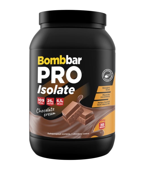 BOMBBAR PRO Isolate, 900 г, вкус: шоколадный крем
