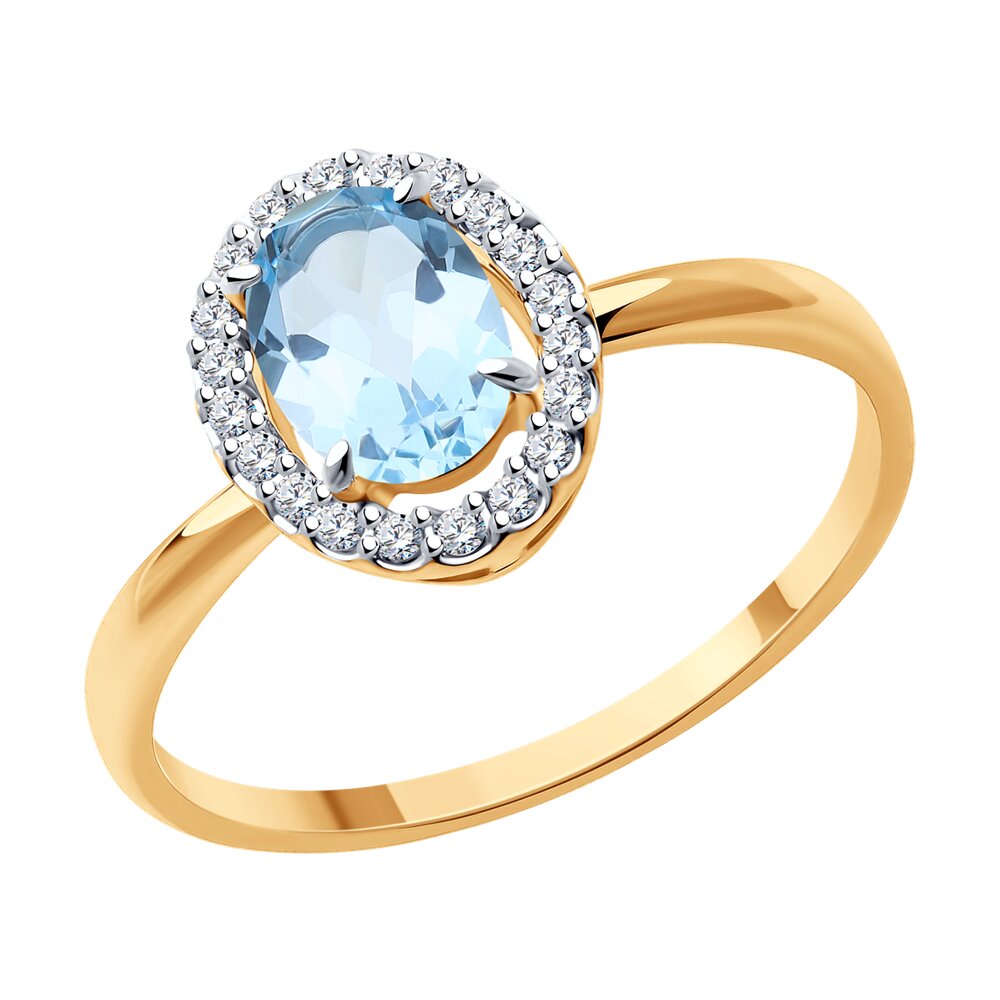 

Кольцо из золота р. 17 Diamant 51-310-02049-1, фианит\топаз, 51-310-02049-1