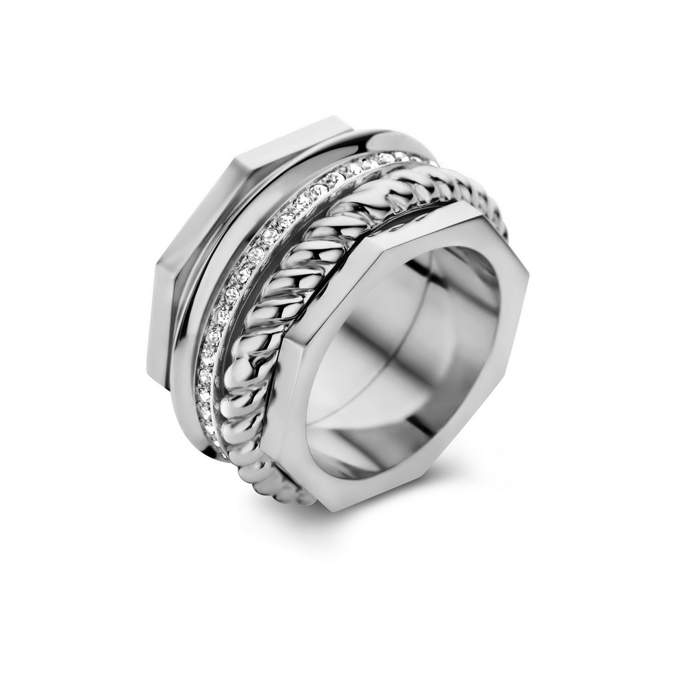 

Кольцо из стали р. . Cerruti 1881 CIJLF0004506, кристаллы, CIJLF0004506