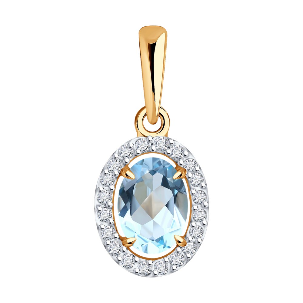 

Кулон из красного золота Diamant 51-330-02049-1, фианит\топаз, 51-330-02049-1