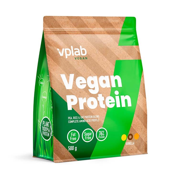 vplab Vegan Protein, 500 г, вкус: ваниль