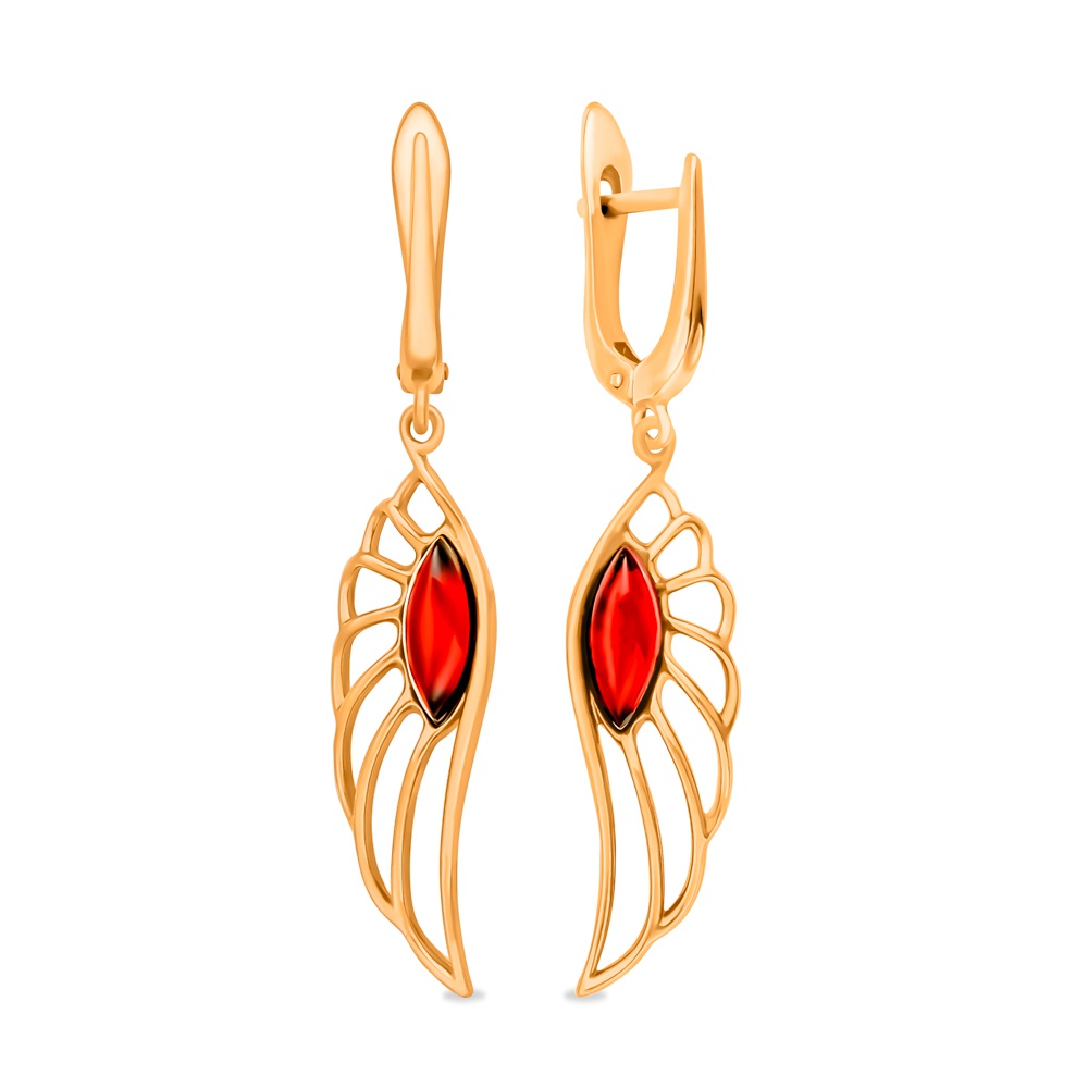 

Серьги подвески из серебра 585Gold 702008545, янтарь, 702008545