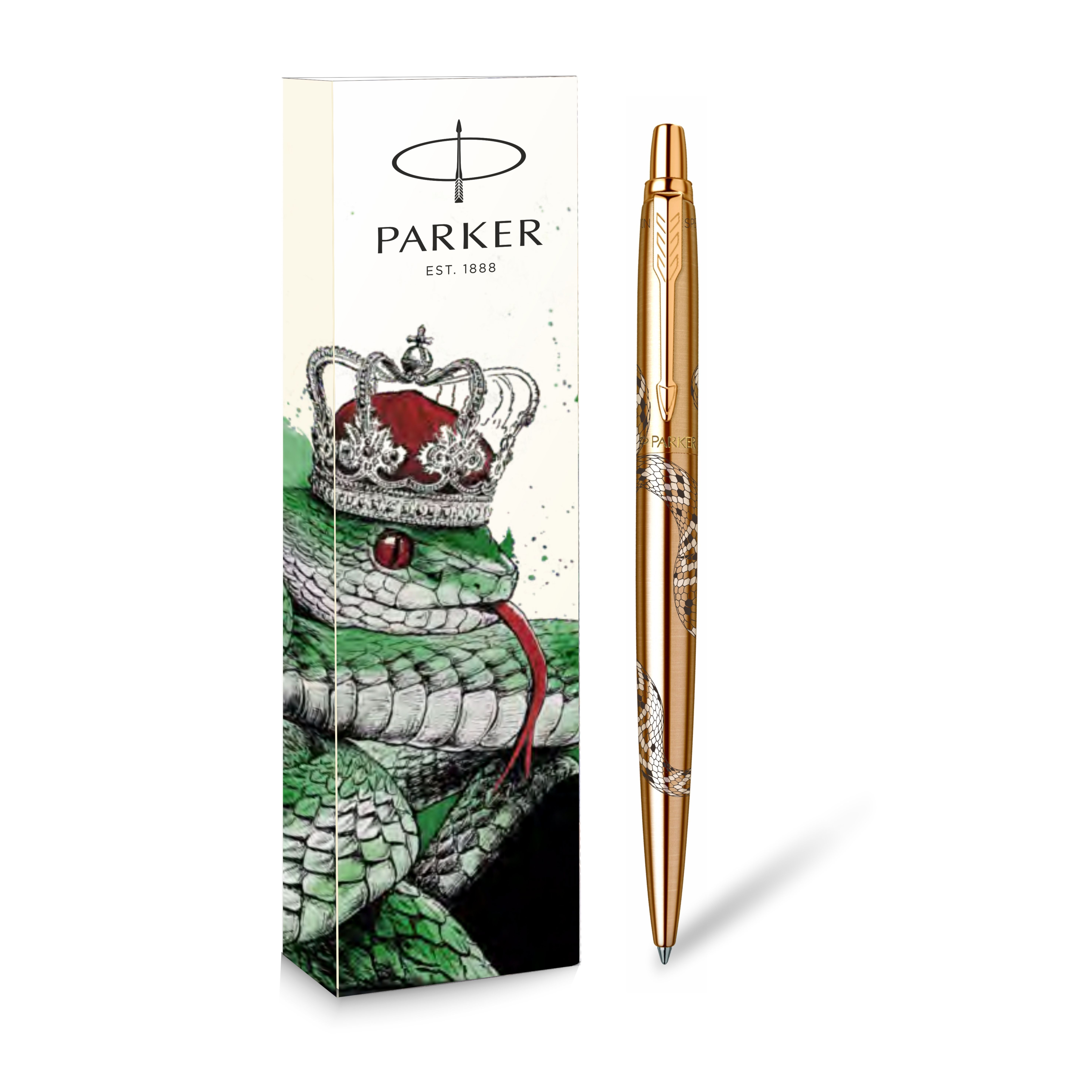 

Шариковая ручка Parker Jotter SNAKE Special Edition Gold GT, стержень: F, синий чернила, Jotter