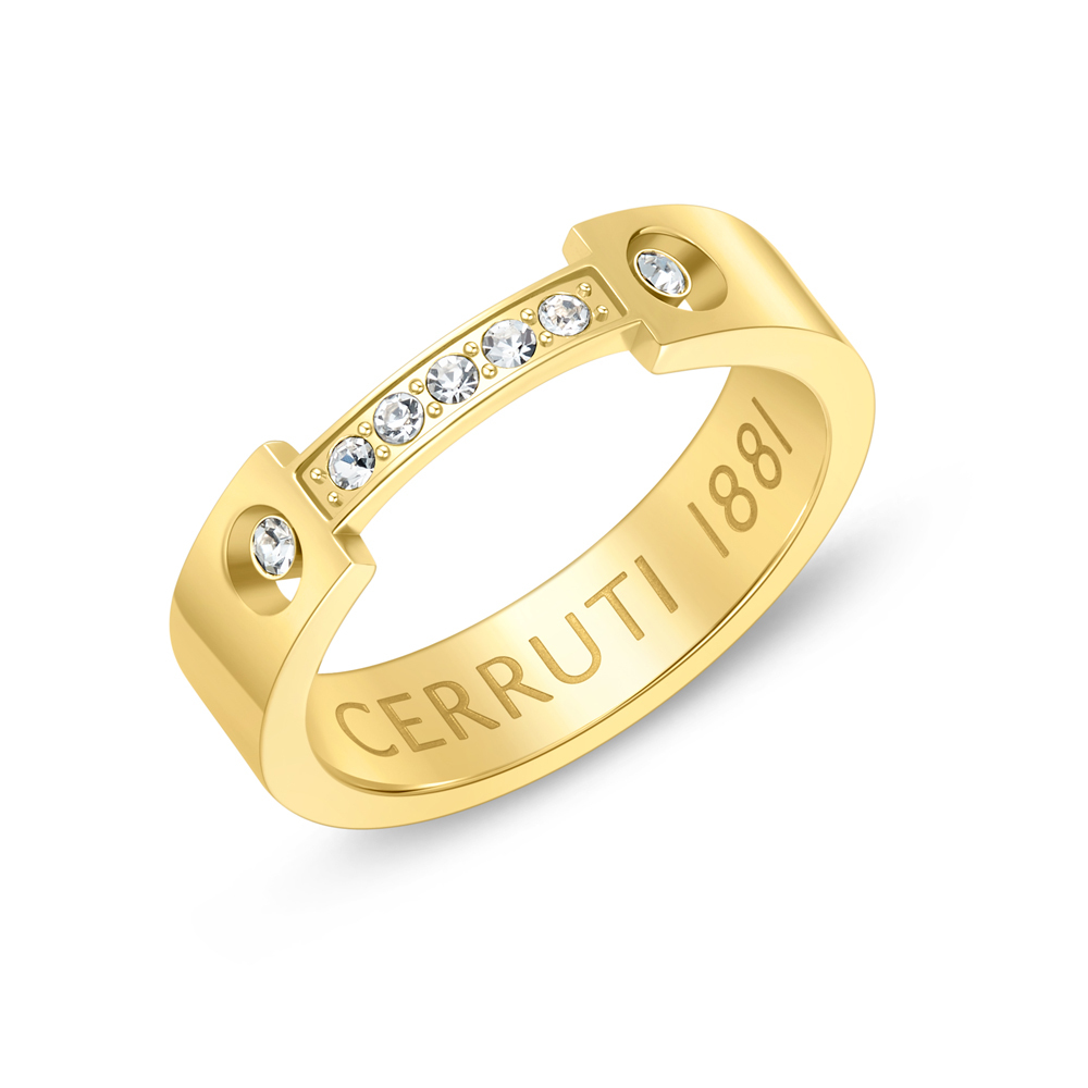 Кольцо из стали р. 16.5 Cerruti 1881 CIJLF0006605, кристаллы