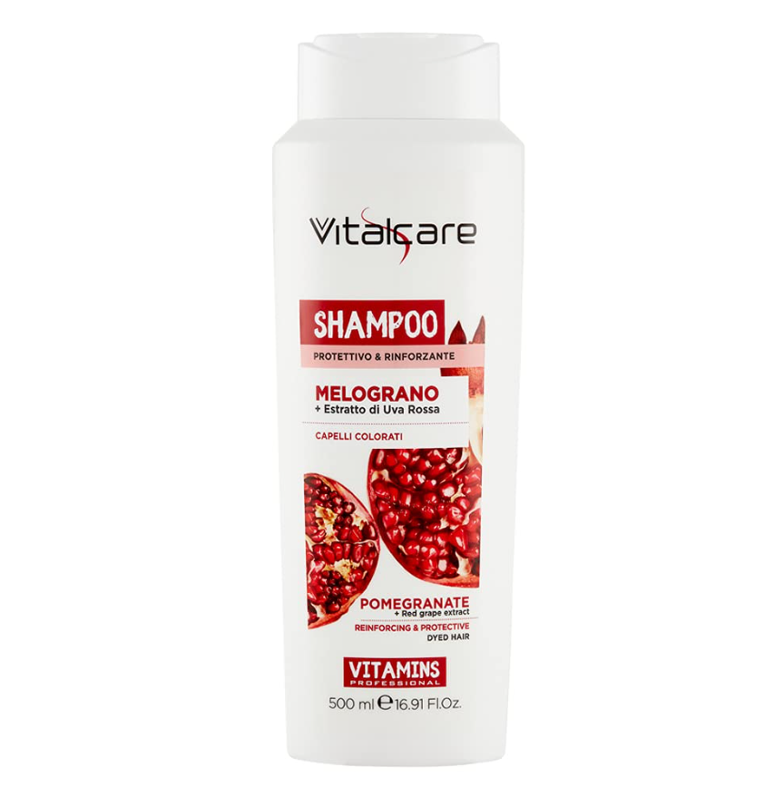 Шампунь укрепляющий для ослабленных волос с гранатом Vitalcare Vitamins 500мл
