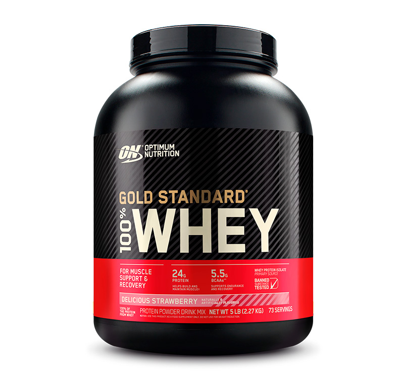 Optimum Nutrition 100% Whey Gold Standard, 2270 г, вкус: клубника