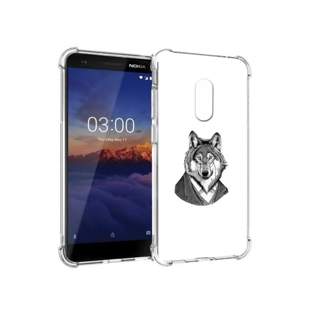 Чехол MyPads Tocco для Nokia 3.1 волк в пиджаке (PT114125.119.266)