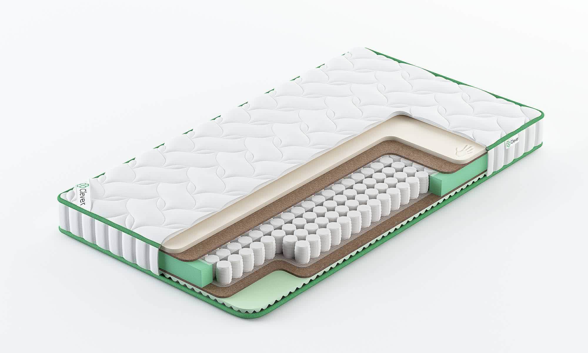 

Матрас Clever Bright Firm Slim 95x200, Белый, BRIGHT FIRM SLIM