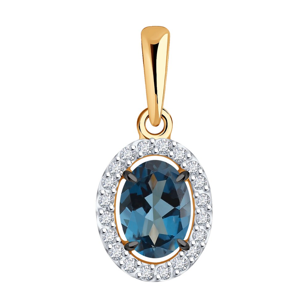 

Кулон из красного золота Diamant 51-330-02049-2, фианит\топаз, 51-330-02049-2
