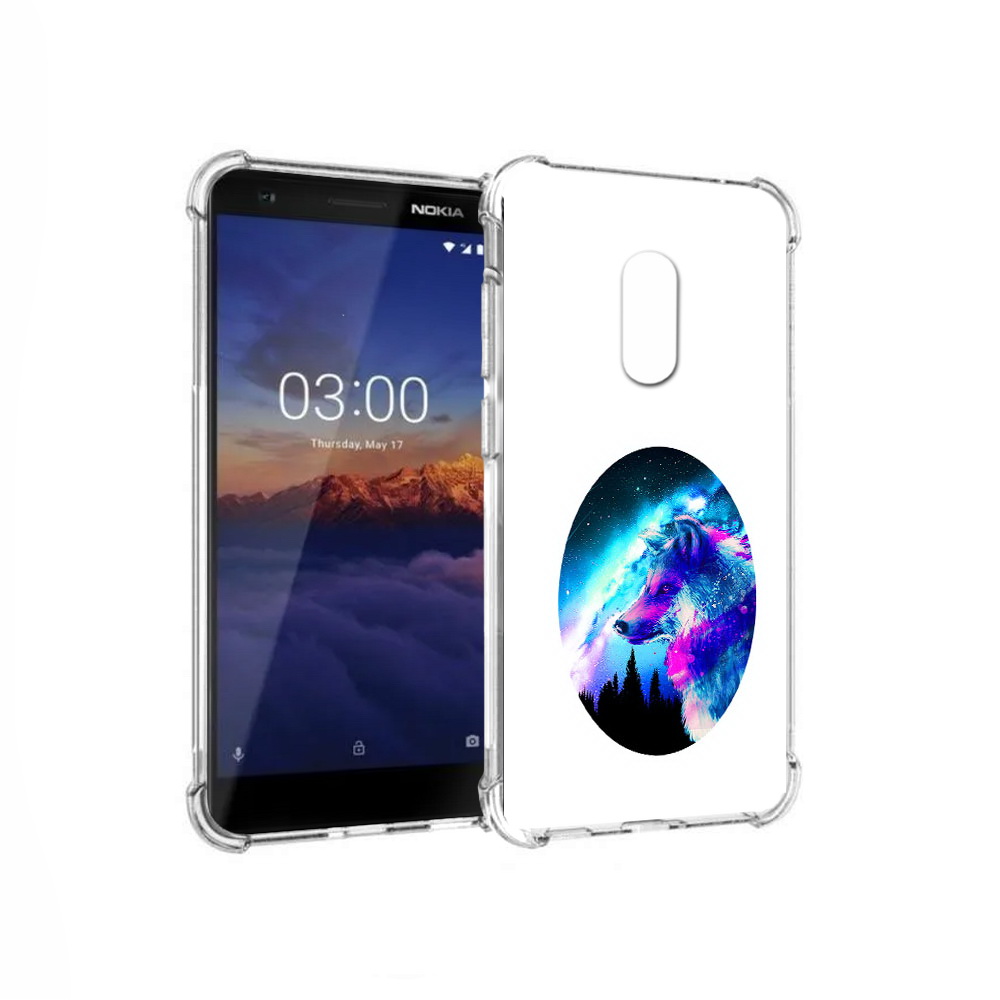 Чехол MyPads Tocco для Nokia 3.1 голубой волк (PT114125.119.293)