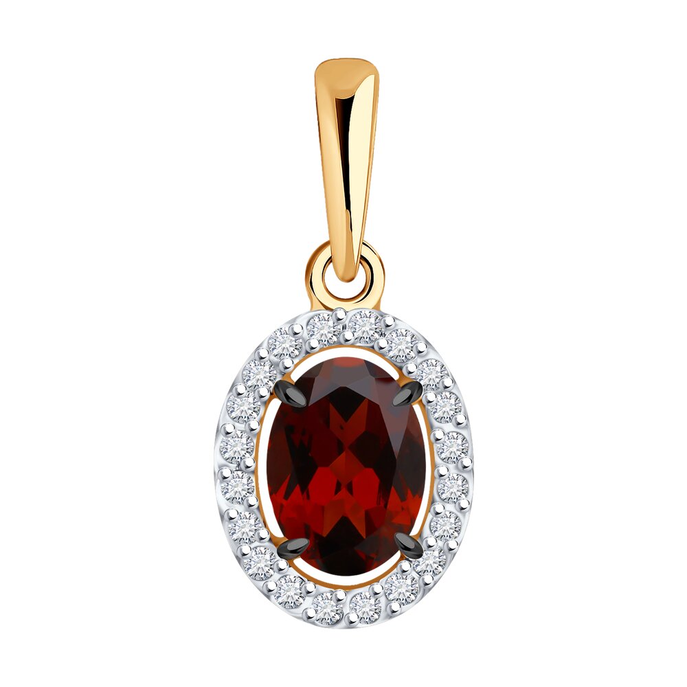 

Кулон из красного золота Diamant 51-330-02049-3, фианит\гранат, 51-330-02049-3