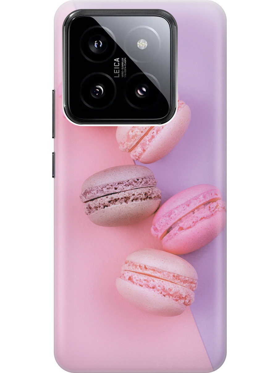 

Силиконовый чехол на Xiaomi 14 Pro с рисунком "Розовые макаруны", Розовый;фиолетовый, 20012089