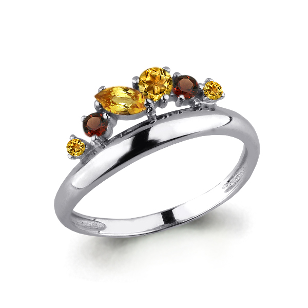 

Кольцо из серебра с гранатом р. 20 Aquamarine 6567834_925_р, 6567834_925_р