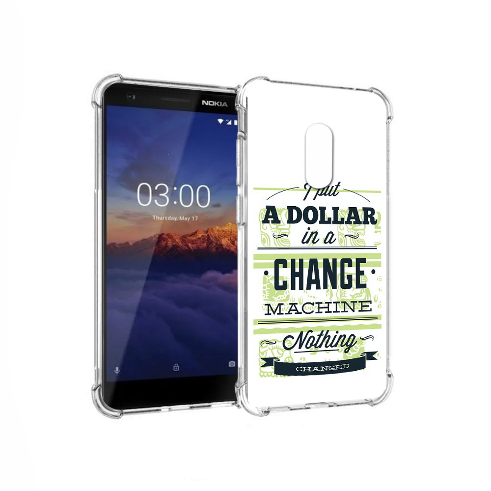 

Чехол MyPads Tocco для Nokia 3.1 доллар надпись (PT114125.119.336), Прозрачный, Tocco