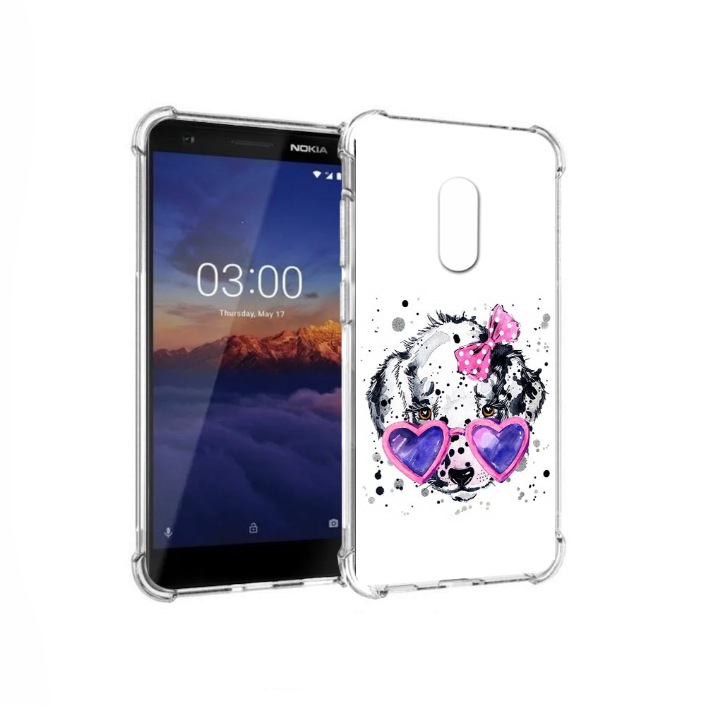 

Чехол MyPads Tocco для Nokia 3.1 долматинец в очках (PT114125.119.337), Прозрачный, Tocco
