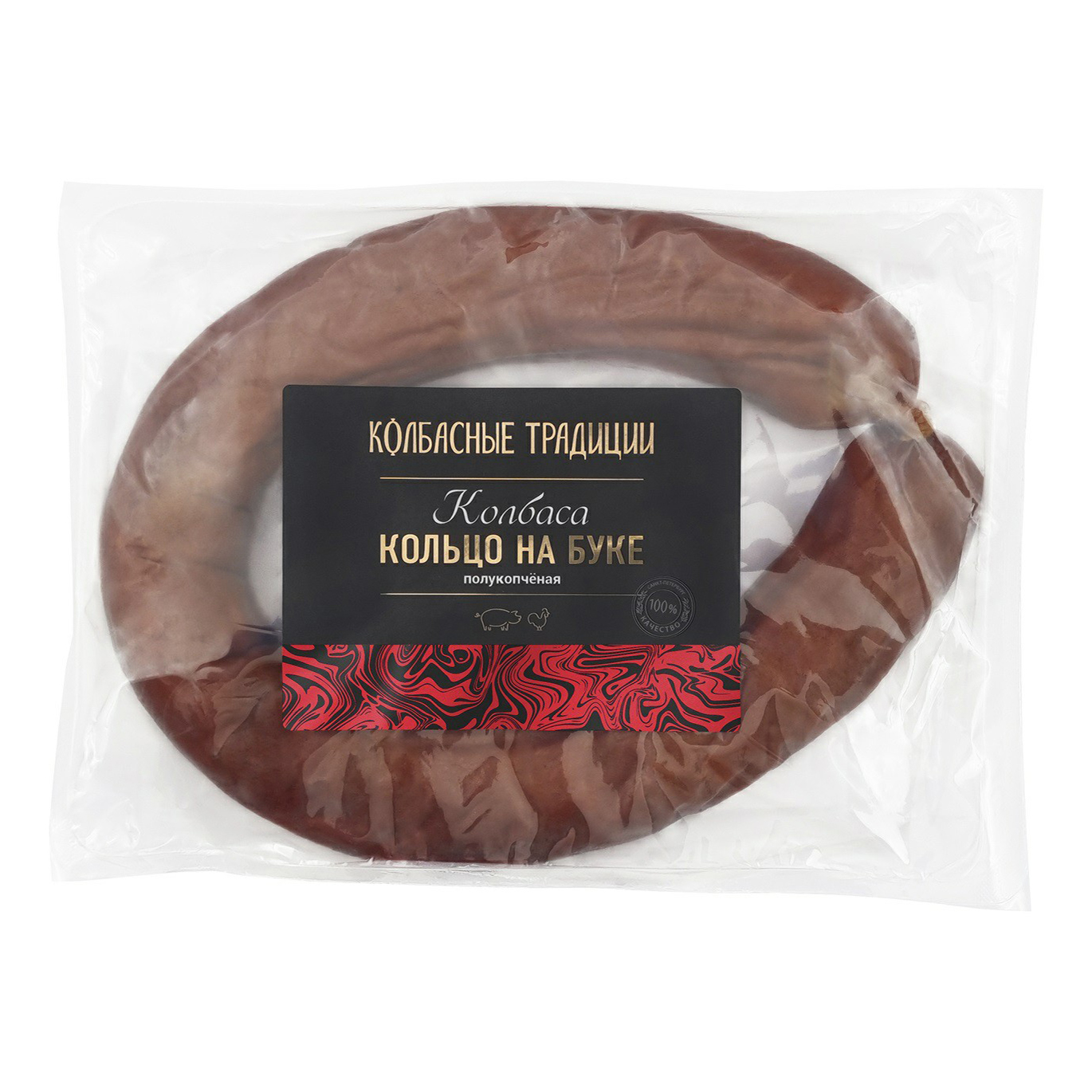 

Колбаса полукопченая Анком Колбасные традиции Кольцо на буке