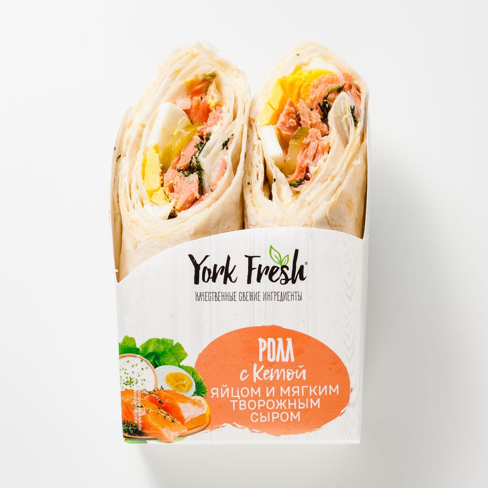 

Ролл York Fresh с кетой, яйцом и мягким творожным сыром, 150 г