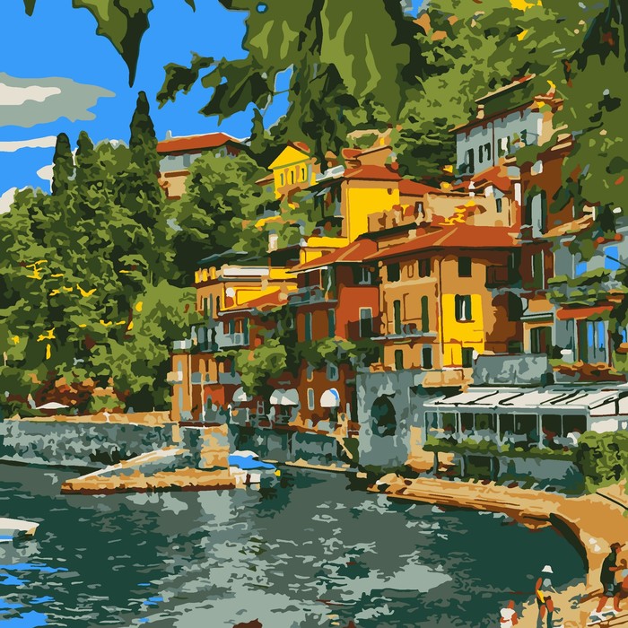 

Lori Картина по номерам на картоне, размер — 20 x 28,5 см «Озеро Комо»