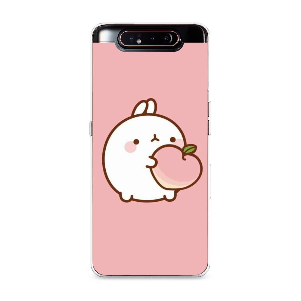 

Чехол Awog на Samsung Galaxy A80 "Кролик с персиком", Разноцветный, 28350-1