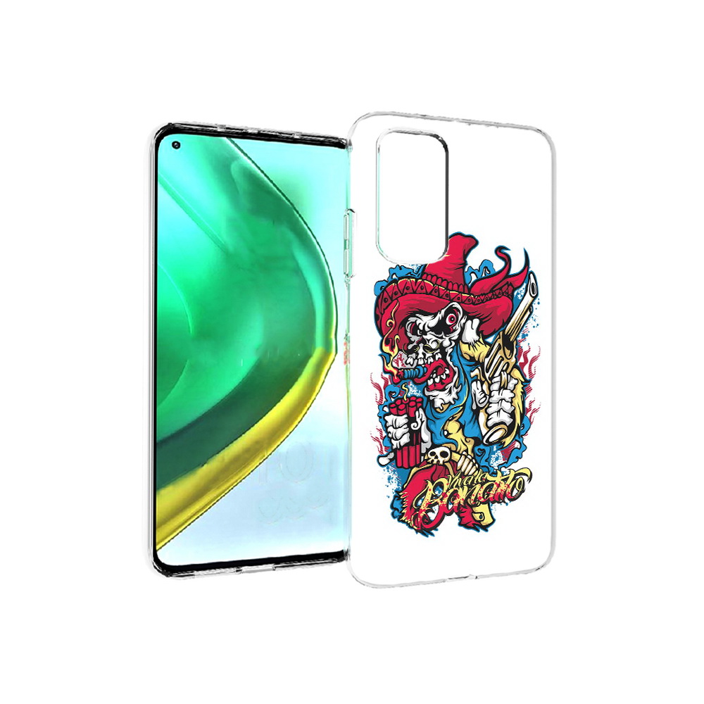 

Чехол MyPads Tocco для Xiaomi Mi 10T Pro нарисованный скелет с писталетом, Прозрачный, Tocco