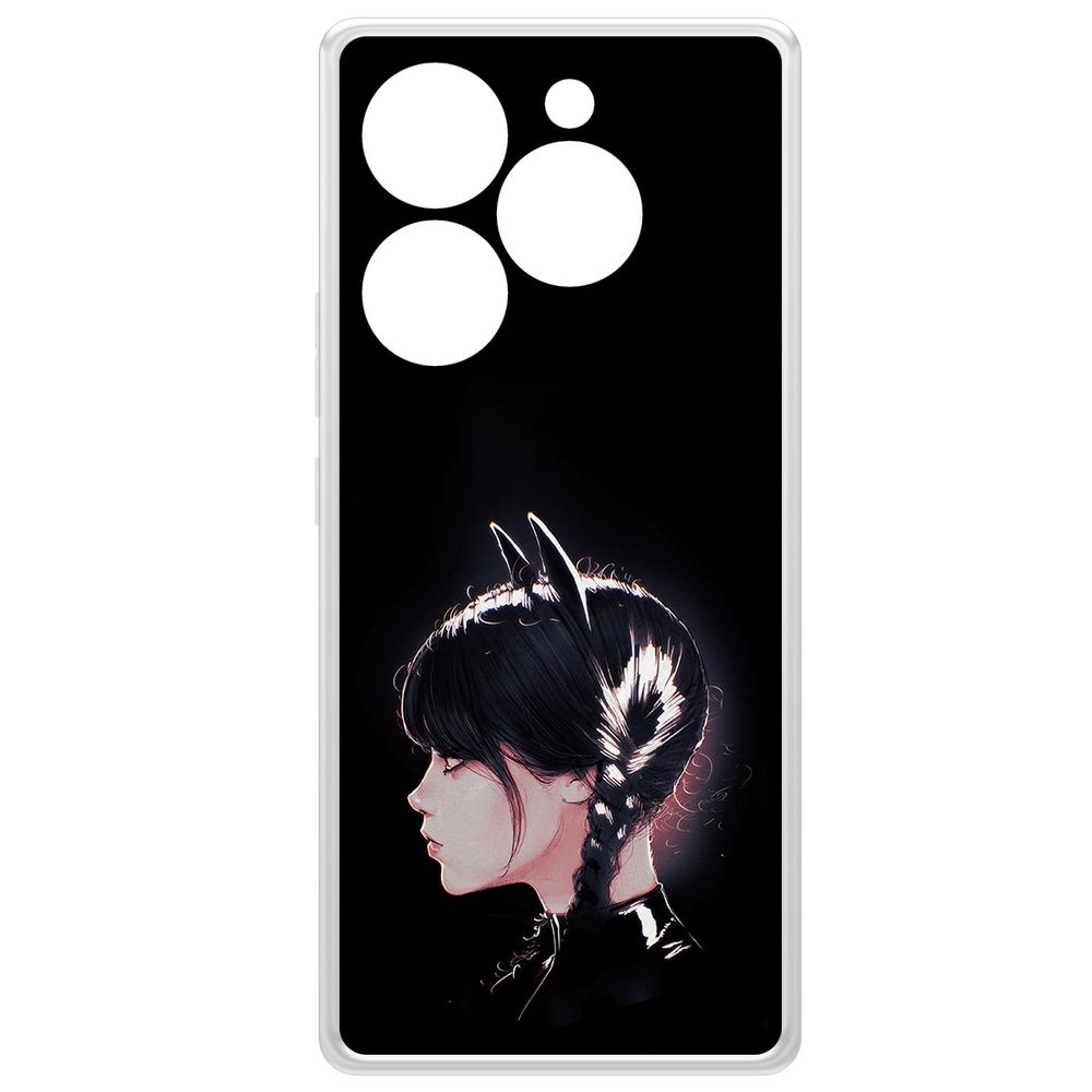 

Чехол-накладка Krutoff Clear Case Уэнсдей Аддамс - Кошка Уэнсдей для ITEL S23+, Прозрачный
