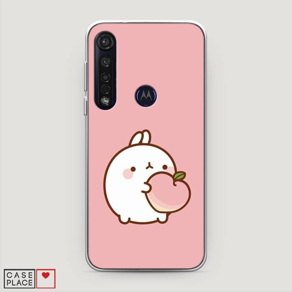 

Чехол Awog на Motorola Moto G8 Plus "Кролик с персиком", Разноцветный, 241450-1