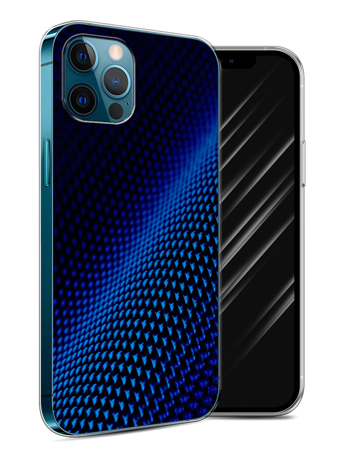 

Чехол Awog на Apple iPhone 12 / Айфон 12 "Синий карбон", Разноцветный, 12550-3