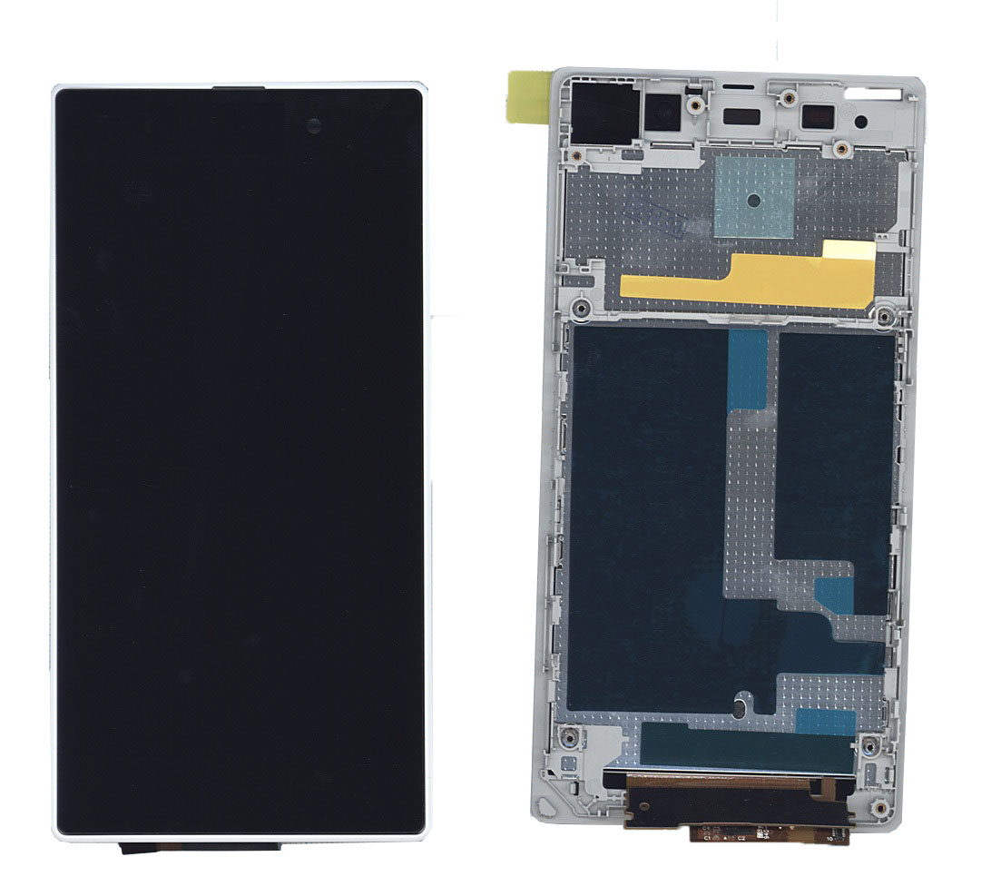 

Модуль (матрица + тачскрин) для Sony Xperia Z1 черный с белой рамкой