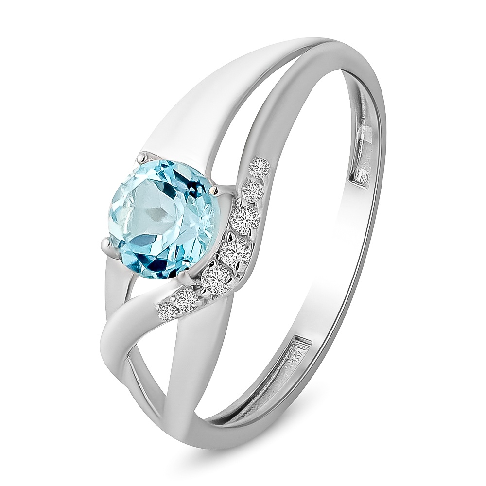 

Кольцо из серебра с топазом/фианитом р. , 585Gold 701011233, 701011233