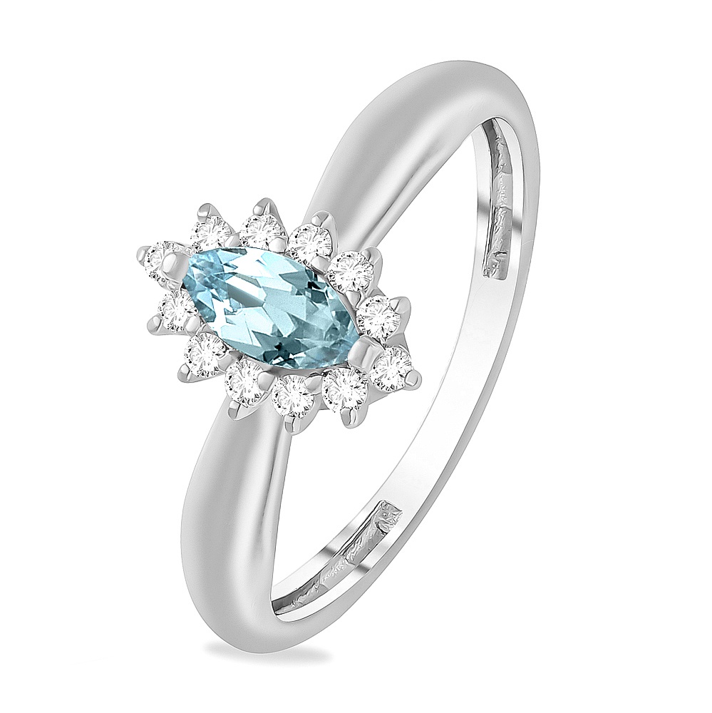 

Кольцо из серебра с топазом/фианитом р. , 585Gold 701011260, 701011260