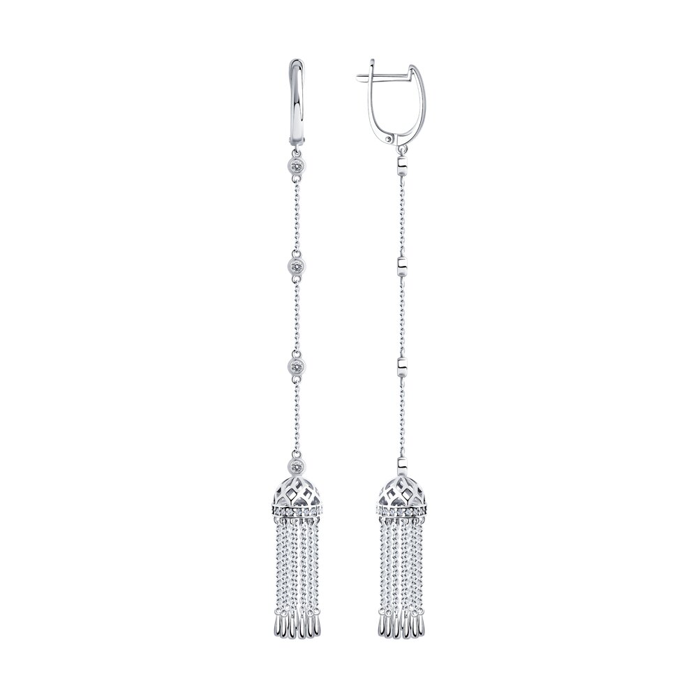 

Серьги подвески из серебра SOKOLOV 94026037, фианит, 94026037