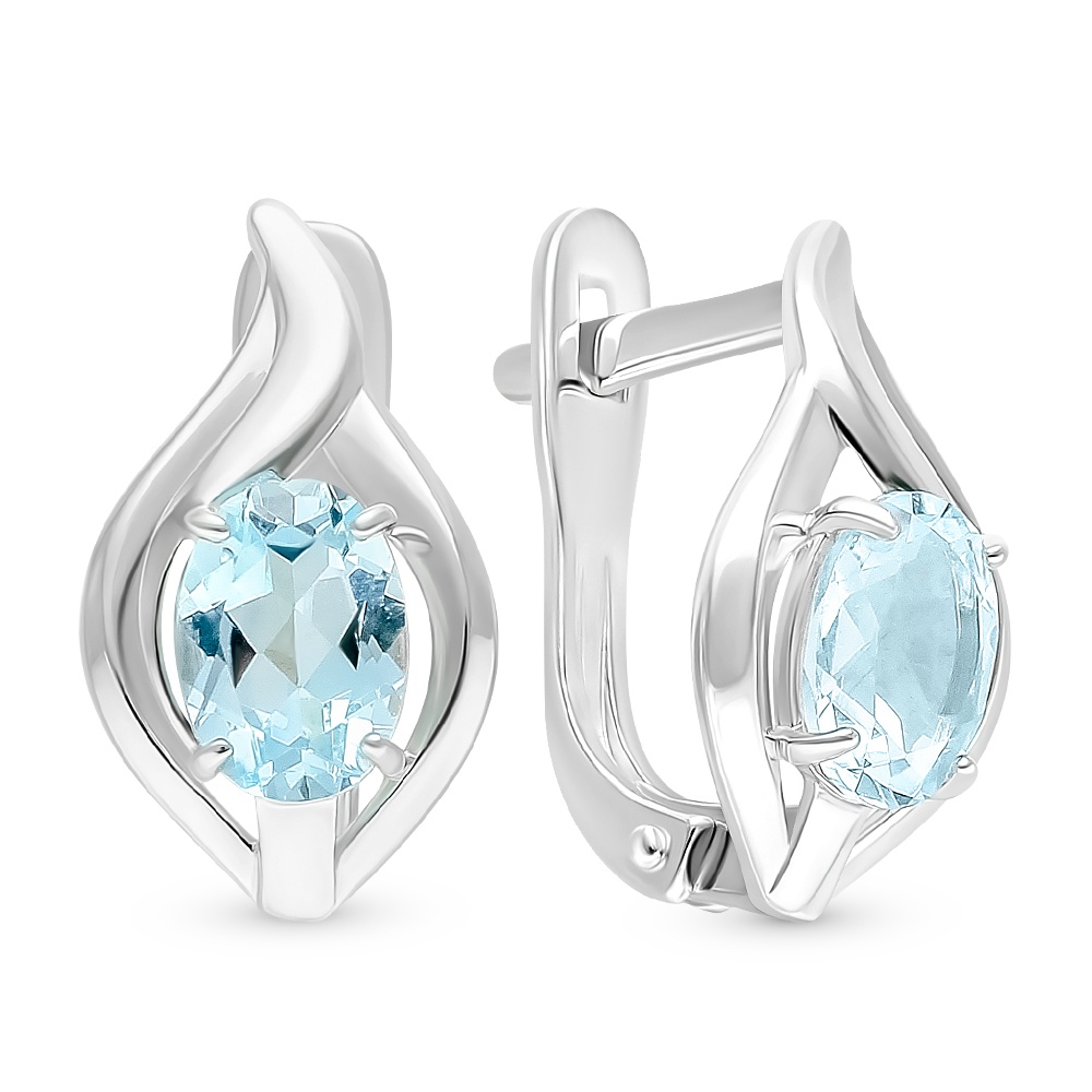 

Серьги из серебра 585Gold 702009431, топаз/фианит, 702009431