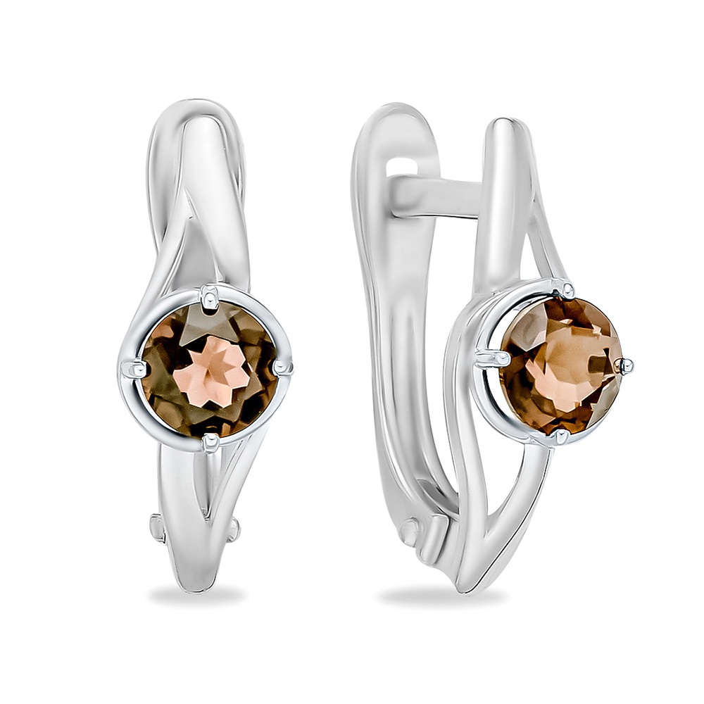 

Серьги из серебра 585Gold 702009380, раухтопаз, 702009380