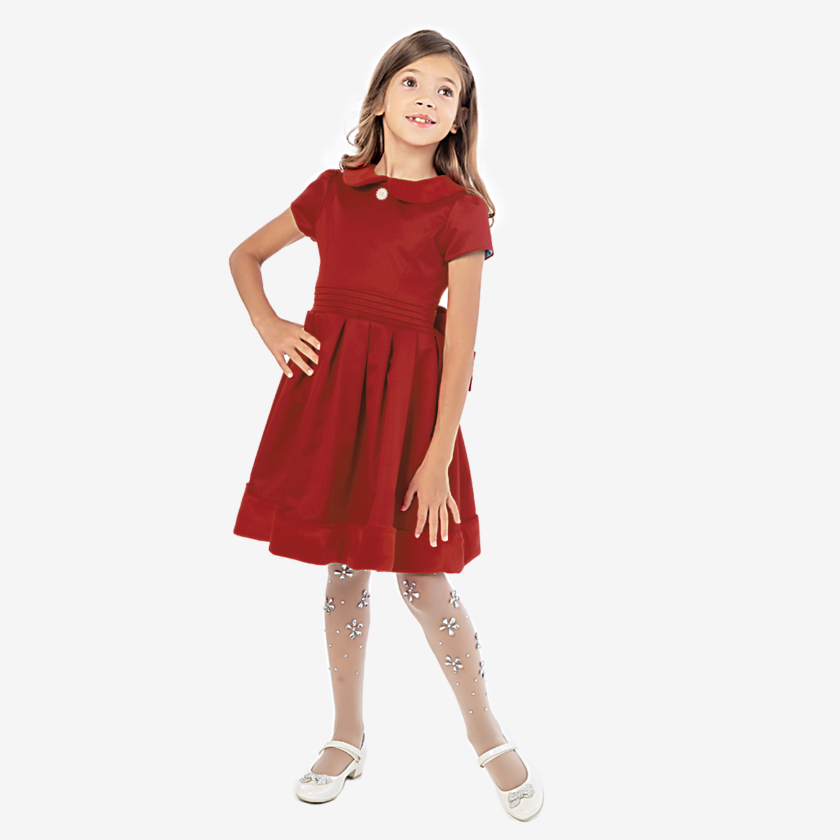 Платье детское Kapika FJGCD06-R2, цвет красный, размер 128