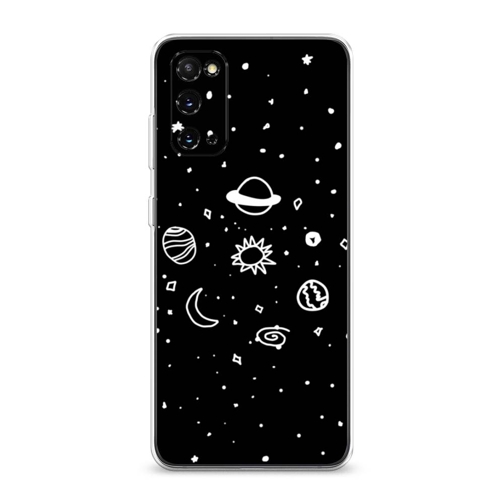 

Чехол на Samsung Galaxy S20 "Дудл солнечной системы", Бежевый;серый, 29250-2