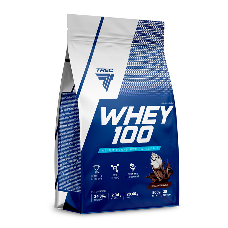 Trec Nutrition Whey 100, 900 г, вкус: шоколад