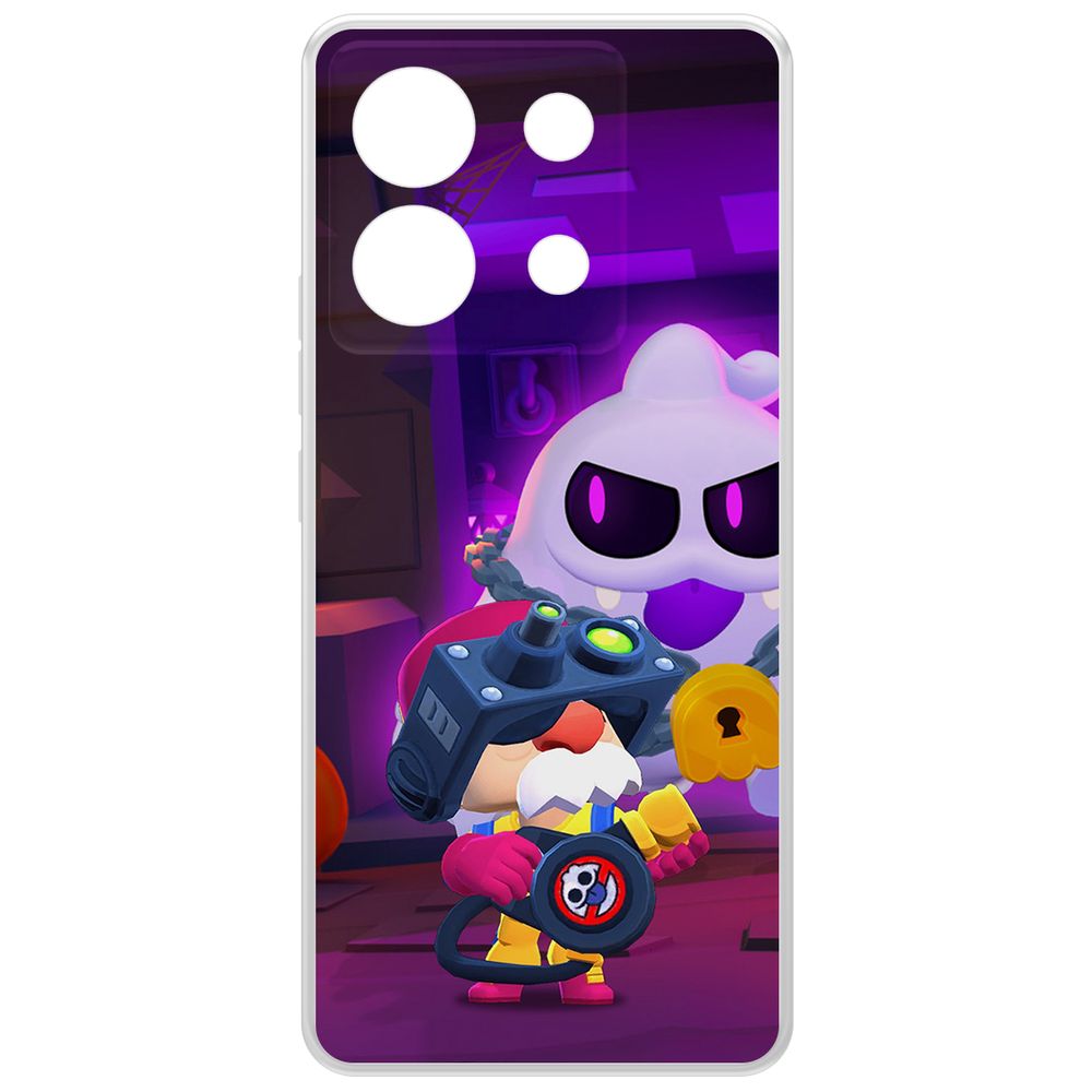 

Чехол-накладка Krutoff Clear Case Brawl Stars-Охотник за Скуиками Гэйл для Xiaomi Poco X6, Прозрачный