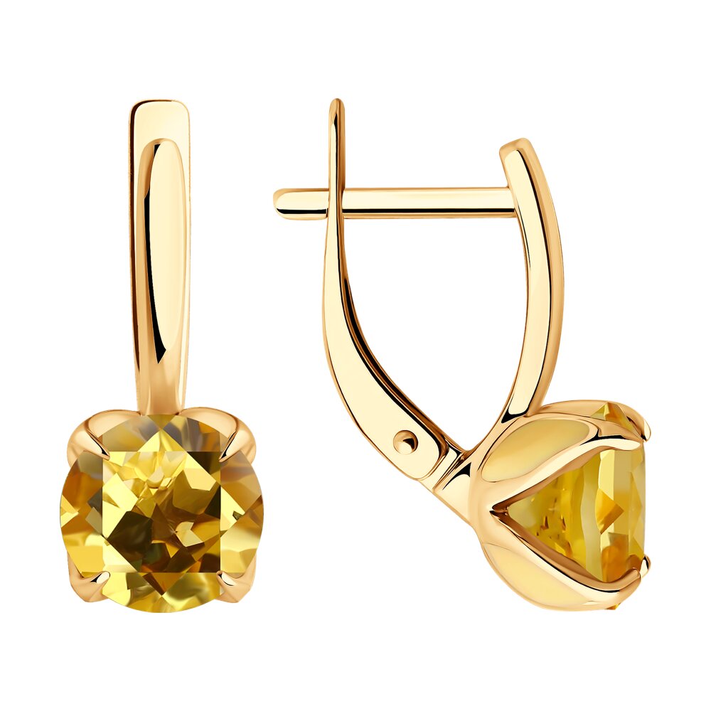 

Серьги из красного золота Diamant 51-320-02058-6, цитрин, 51-320-02058-6