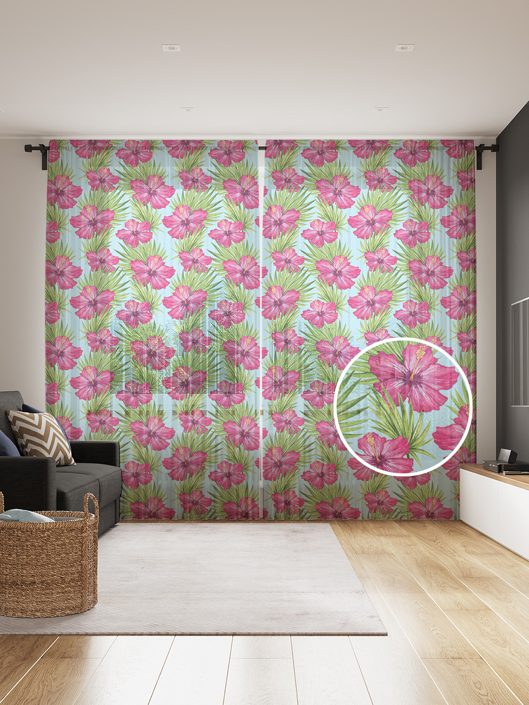 

Фототюль JoyArty "Гибискусы в акварели", 145x265см, 2 полотна, лента, 50 крючков, Гибискусы в акварели