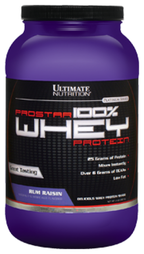 Ultimate Nutrition ProStar Whey, 900 г, вкус:  ром-изюм