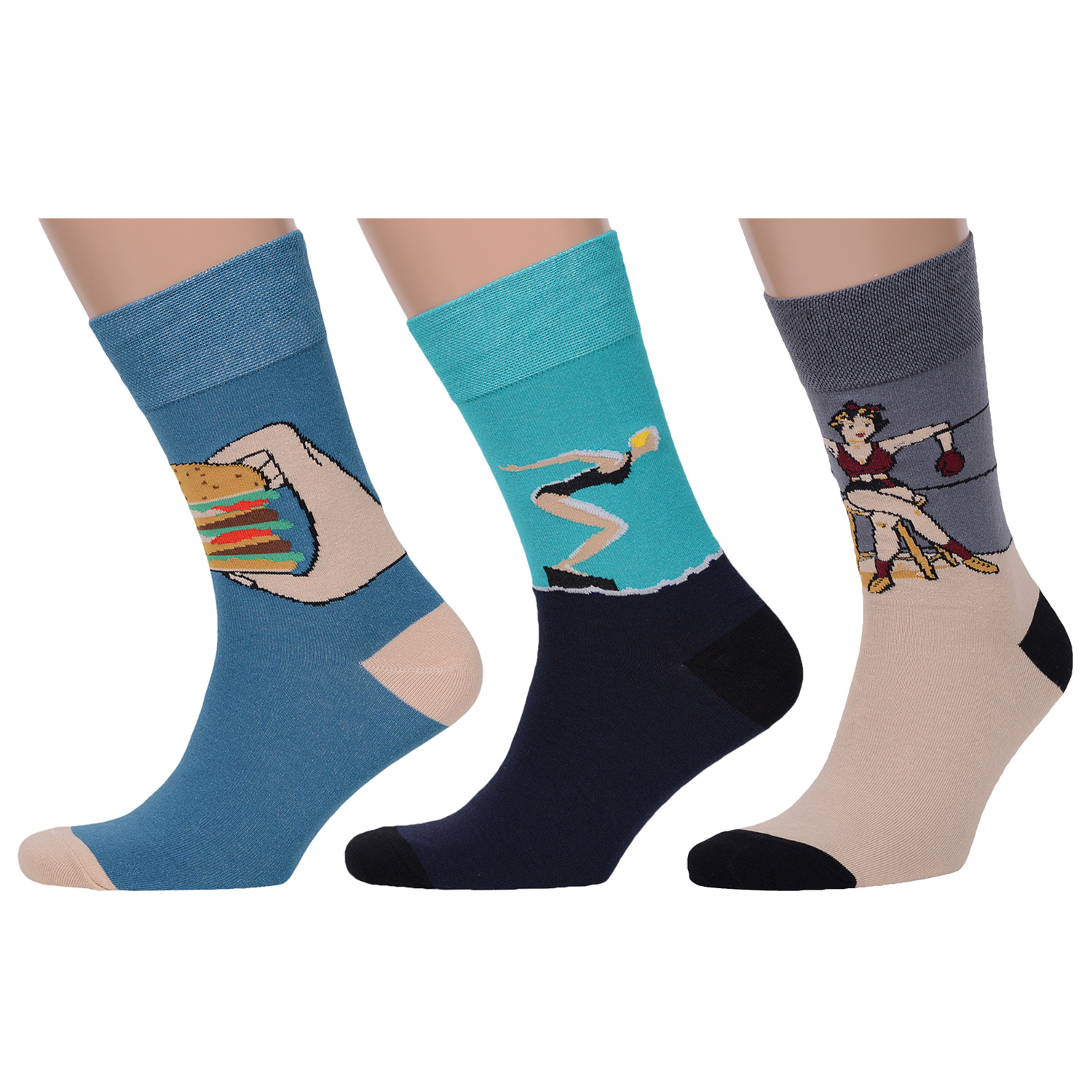 

Комплект носков мужских MoscowSocksClub msk3-М36 синих; бирюзовых; серых; бежевых 29, msk3-М36