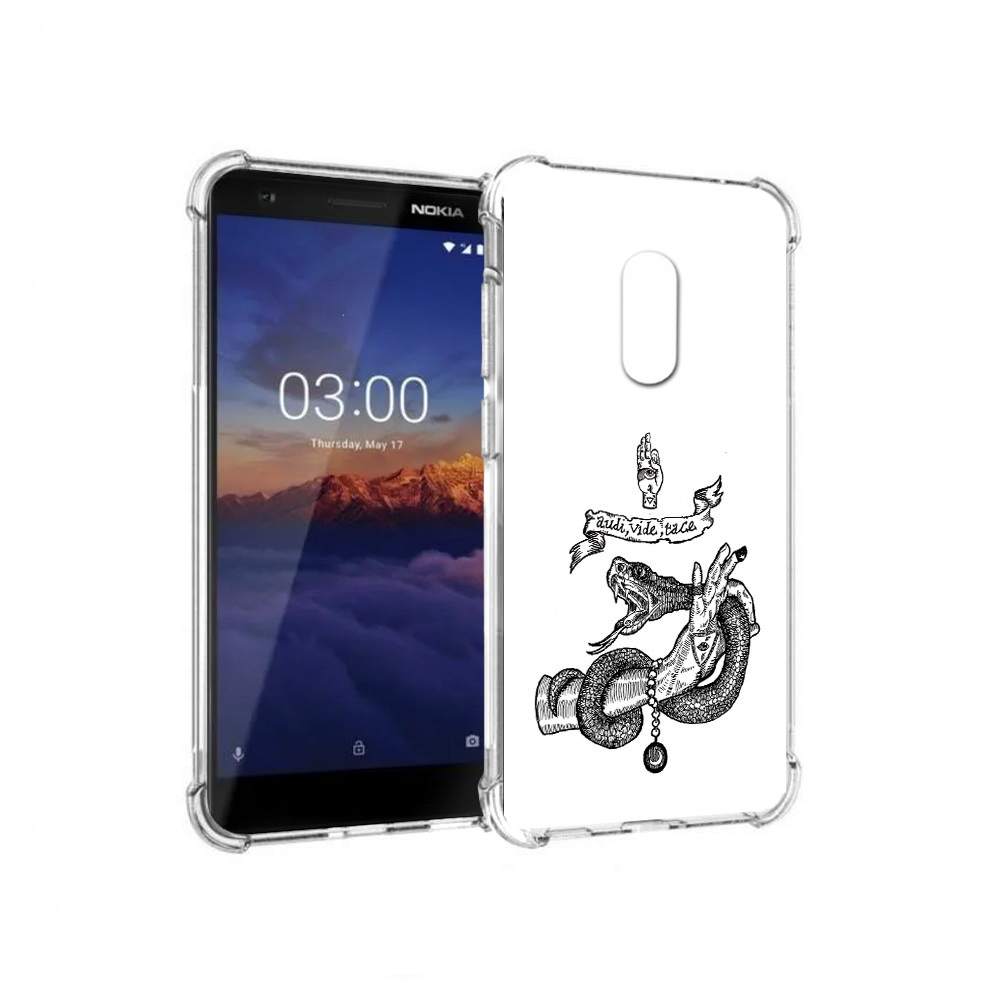 

Чехол MyPads Tocco для Nokia 3.1 змея на руке рисунок (PT114125.119.366), Прозрачный, Tocco