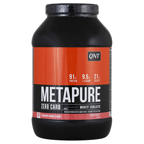 фото Qnt metapure zero carb, 908 г, вкус: клубника-банан