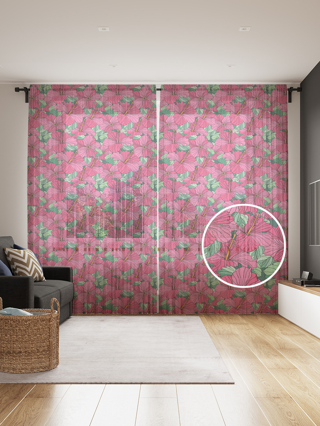 

Фототюль JoyArty "Тропическое полноцветье", 145x265см, 2 полотна, лента, 50 крючков, Тропическое полноцветье