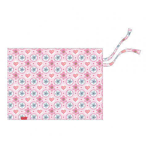 Подкладка настольная текстильная ErichKrause Pink Flowers, А3+ 48305 сумка пляжная дву 43 13 32 отд без молнии подкладка молочный салатовый