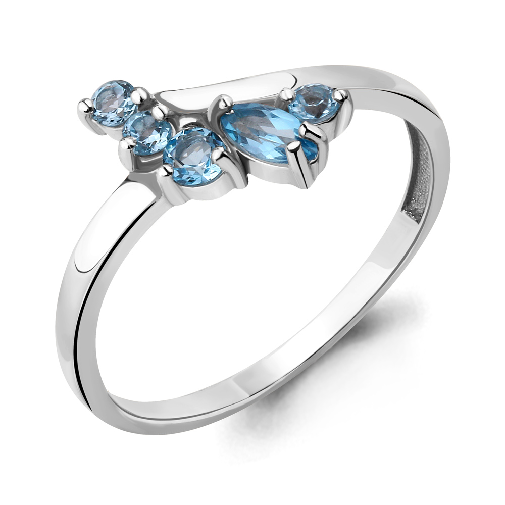 

Кольцо из серебра с топазом р. 17,5 Aquamarine 6568505_925_р, 6568505_925_р