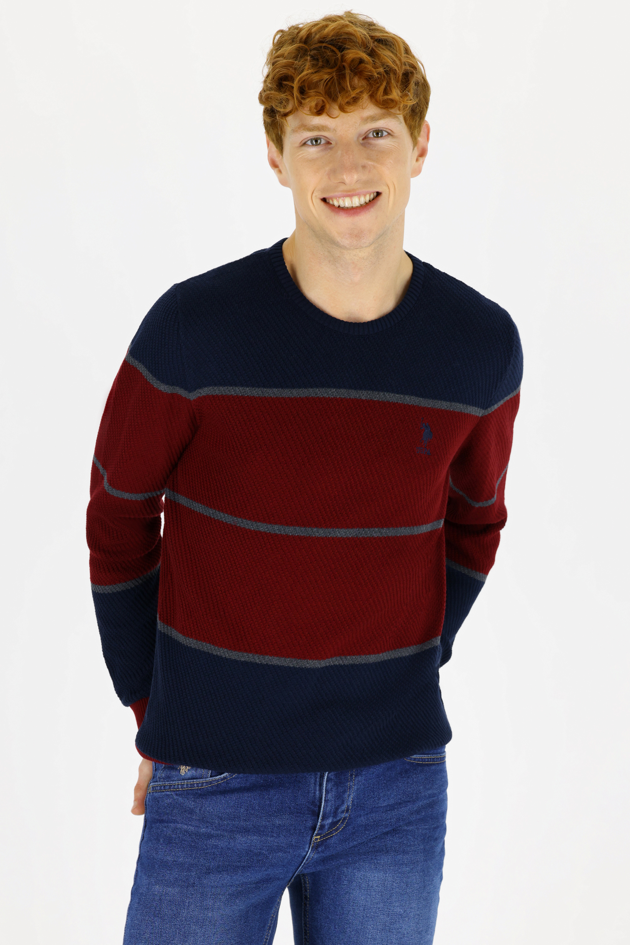 

Джемпер мужской U.S. POLO Assn. G081SZ0TK0PİRLO синий S, G081SZ0TK0PİRLO