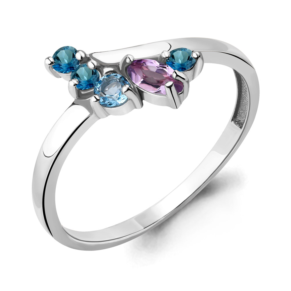 

Кольцо из серебра с топазом р. , Aquamarine 6568542_925_р, 6568542_925_р